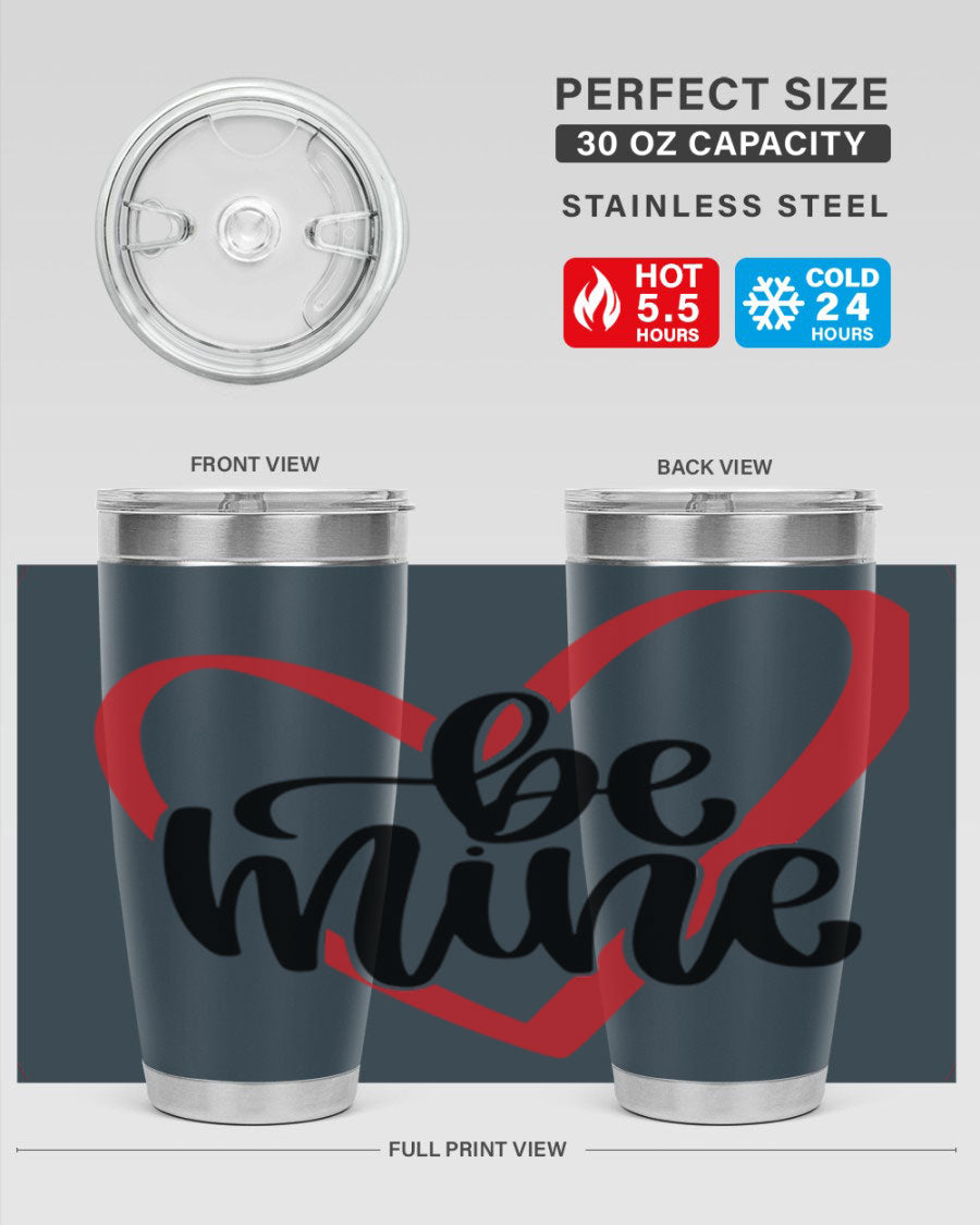 Be Mine 29# Valentine's Day Tumbler in stainless steel with a stylish design, perfect for hot and cold beverages.