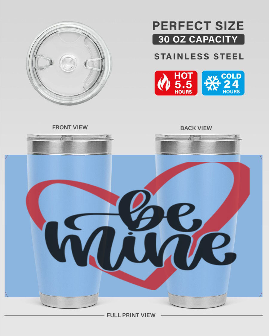 Be Mine 29# Valentine's Day Tumbler in stainless steel with a stylish design, perfect for hot and cold beverages.