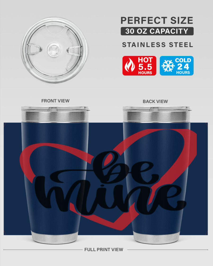 Be Mine 29# Valentine's Day Tumbler in stainless steel with a stylish design, perfect for hot and cold beverages.