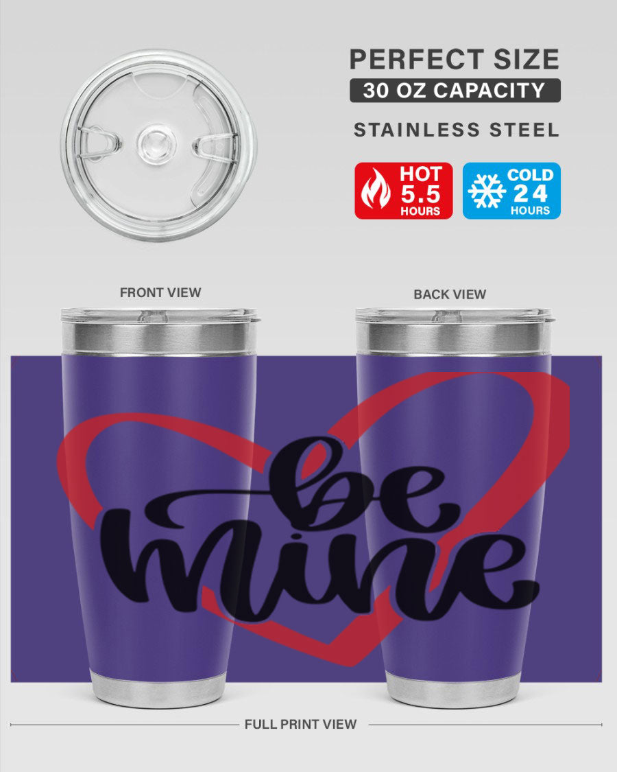 Be Mine 29# Valentine's Day Tumbler in stainless steel with a stylish design, perfect for hot and cold beverages.