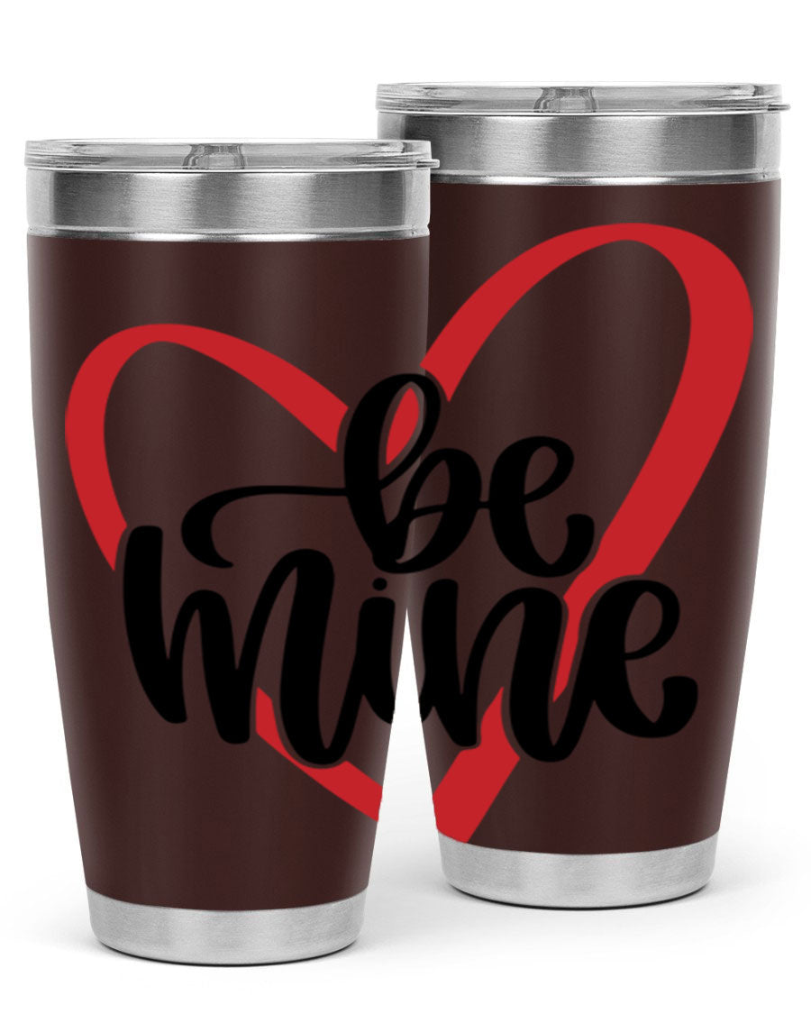 Be Mine 29# Valentine's Day Tumbler in stainless steel with a stylish design, perfect for hot and cold beverages.