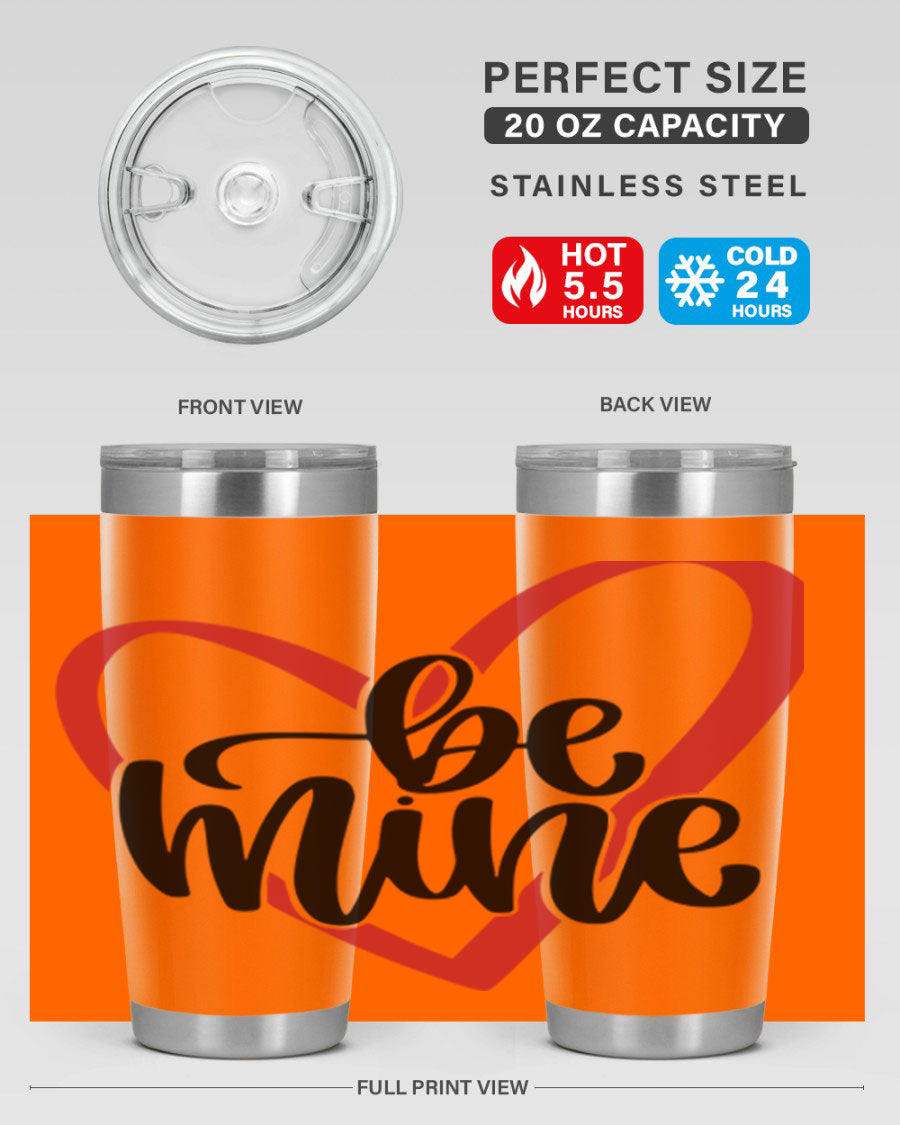 Be Mine 29# Valentine's Day Tumbler in stainless steel with a stylish design, perfect for hot and cold beverages.