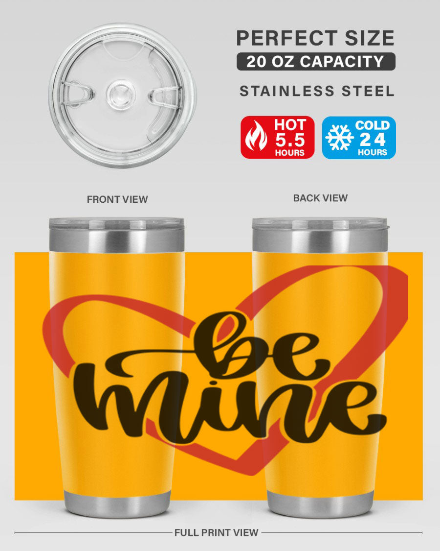 Be Mine 29# Valentine's Day Tumbler in stainless steel with a stylish design, perfect for hot and cold beverages.