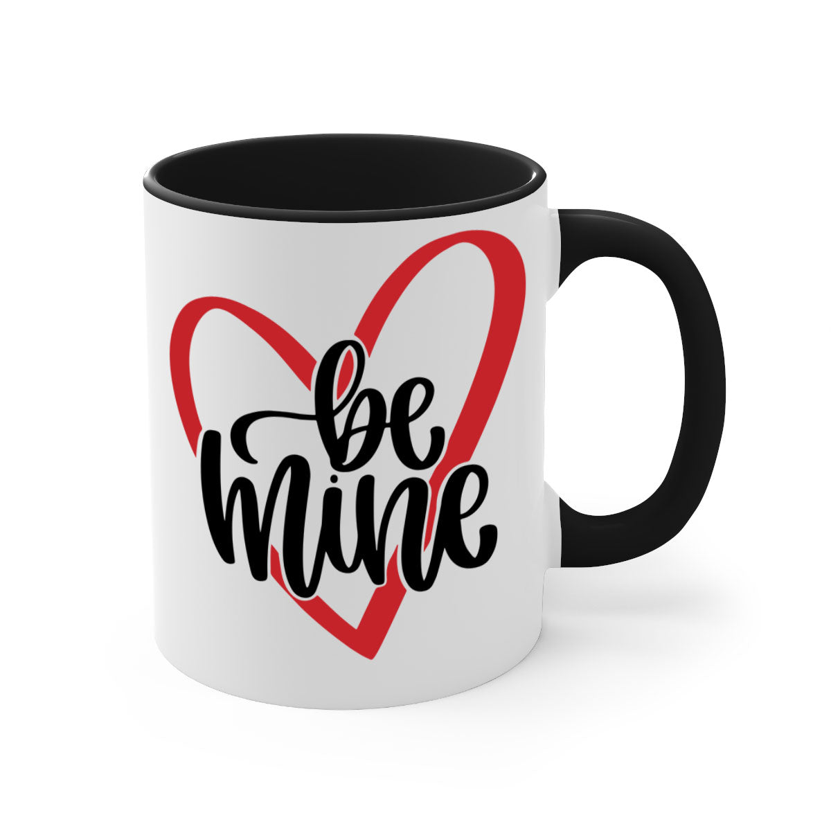 Be Mine 29# Mug featuring a two-tone design with a colored handle and glossy finish, perfect for Valentine's Day.