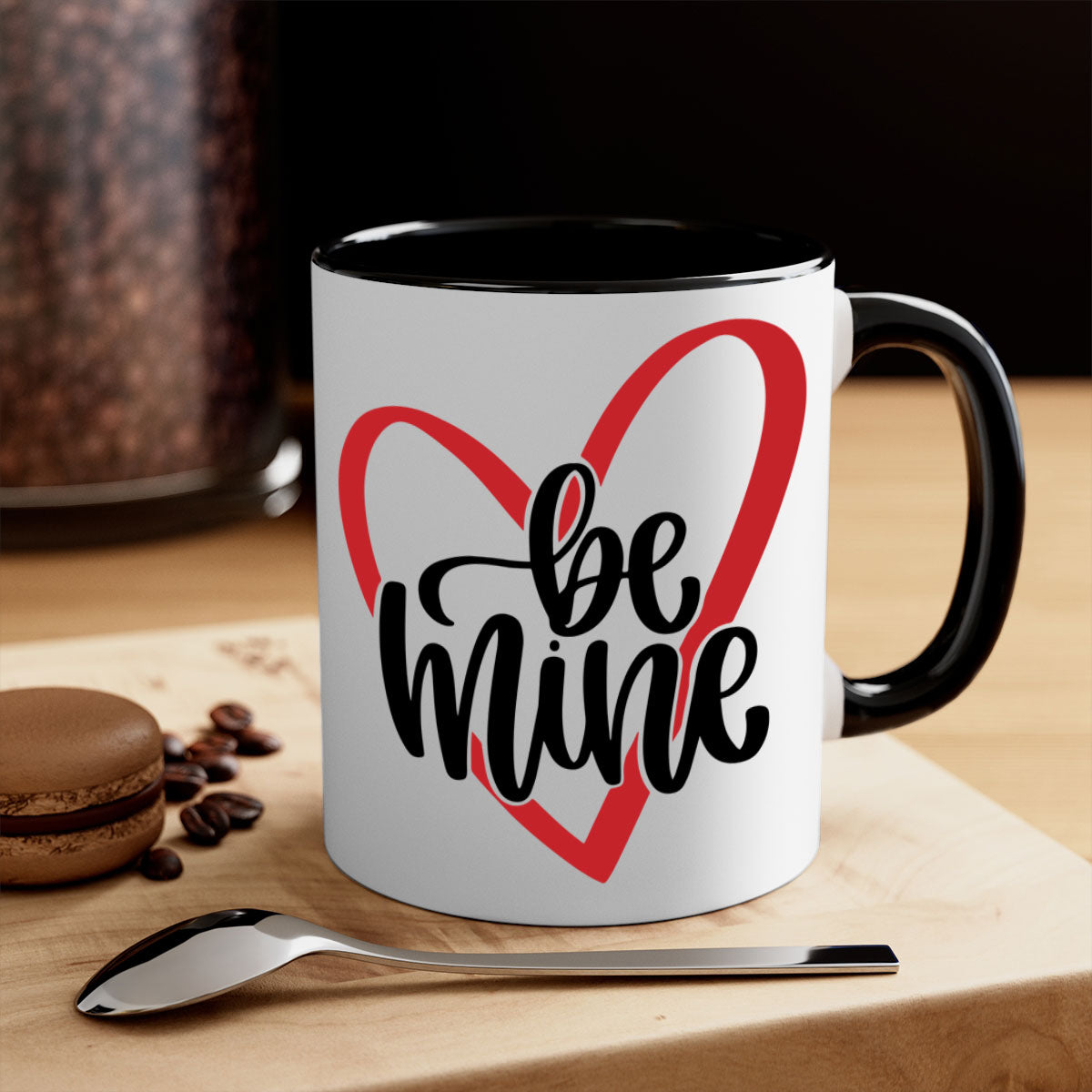 Be Mine 29# Mug featuring a two-tone design with a colored handle and glossy finish, perfect for Valentine's Day.