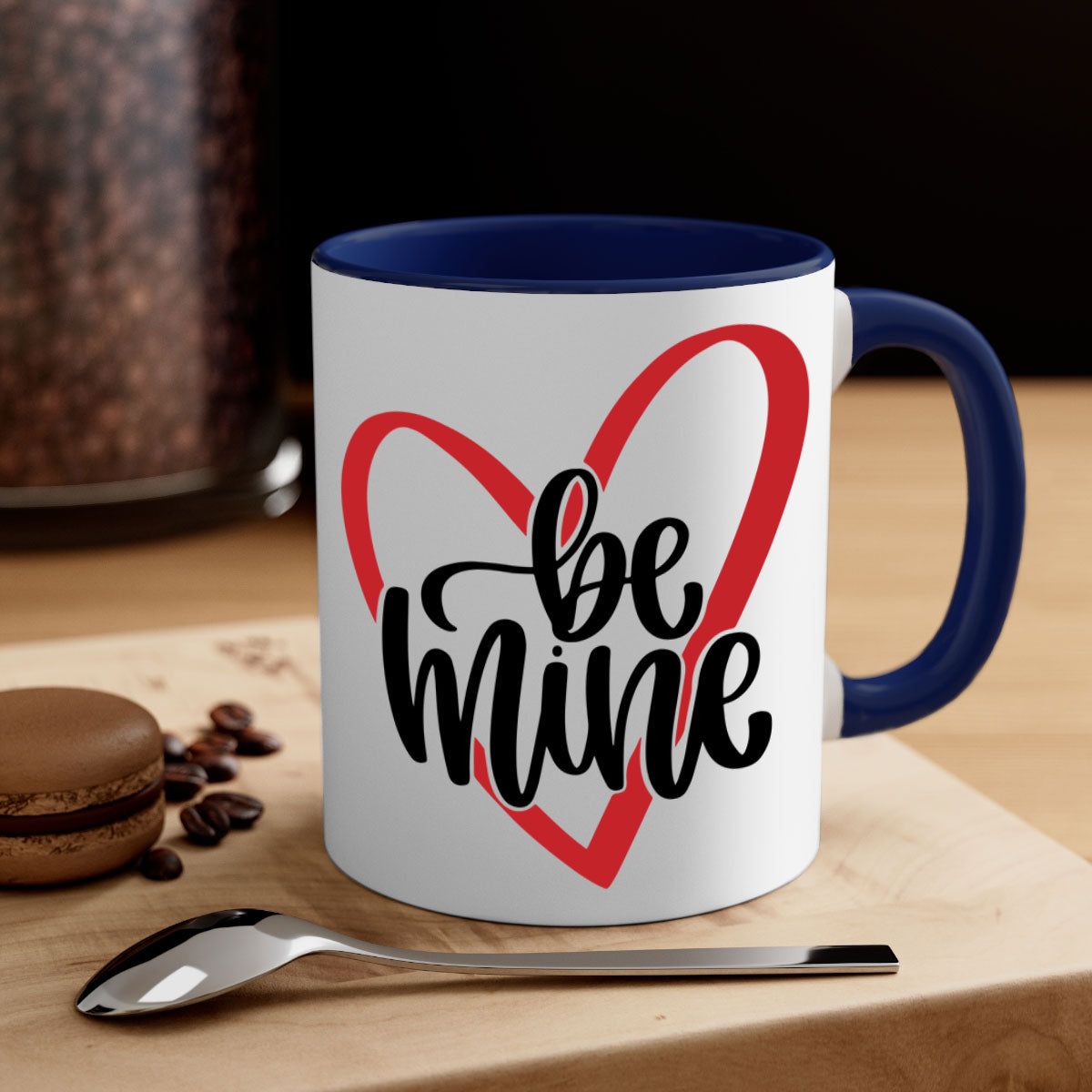 Be Mine 29# Mug featuring a two-tone design with a colored handle and glossy finish, perfect for Valentine's Day.