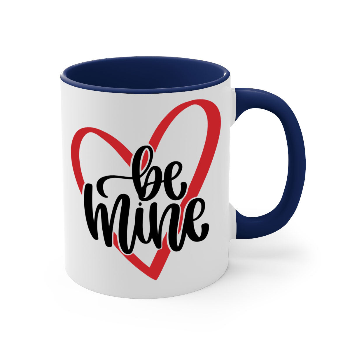 Be Mine 29# Mug featuring a two-tone design with a colored handle and glossy finish, perfect for Valentine's Day.