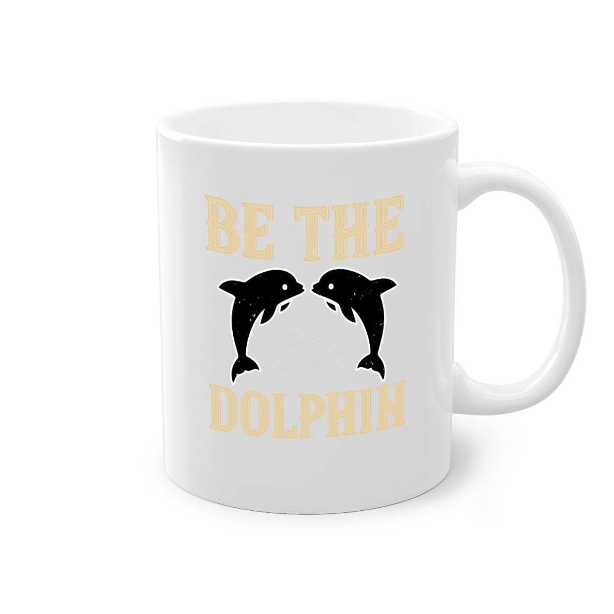 Be the Dolphin 1428# Mug featuring a two-tone design with a colored handle and glossy finish, available in multiple colors.