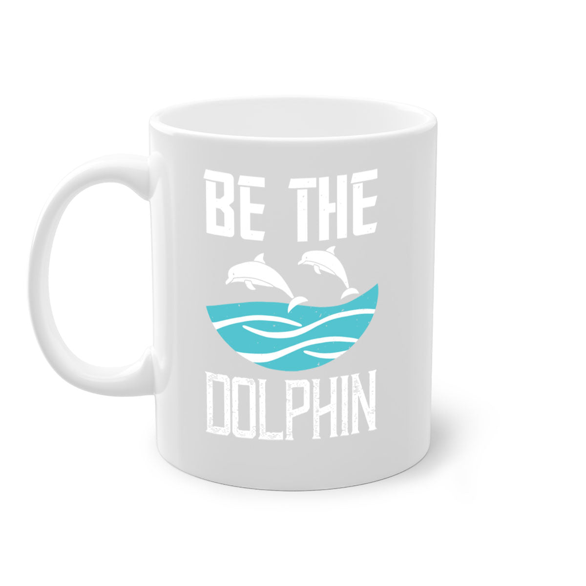 Be the Dolphin 1429# Mug featuring a glossy finish, colored handle, and interior in five vibrant colors.