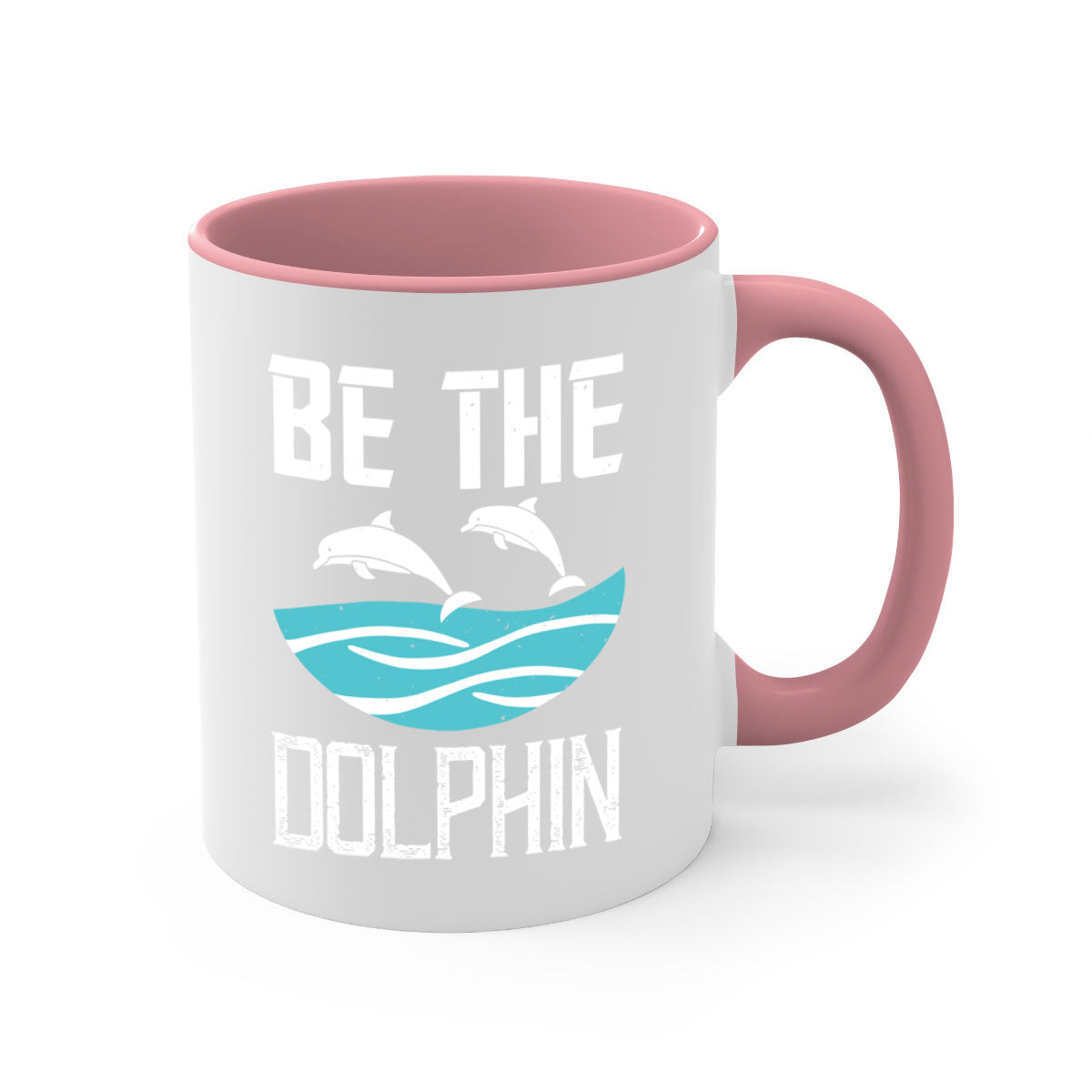 Be the Dolphin 1429# Mug featuring a glossy finish, colored handle, and interior in five vibrant colors.