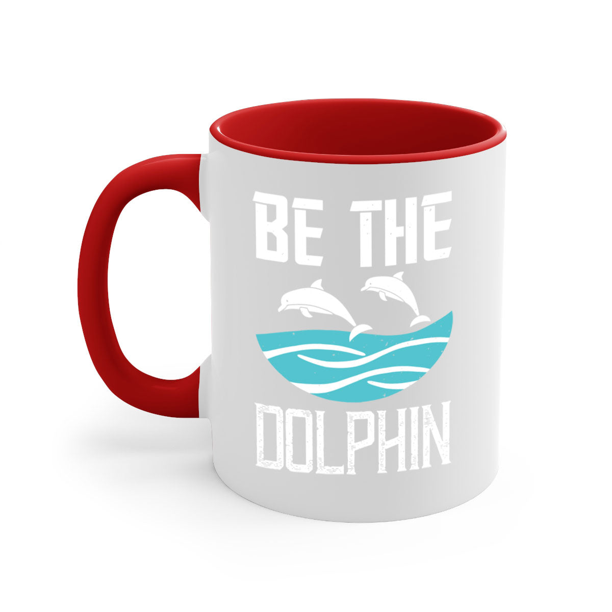 Be the Dolphin 1429# Mug featuring a glossy finish, colored handle, and interior in five vibrant colors.