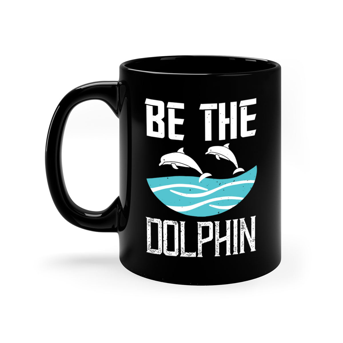 Be the Dolphin 1429# Mug featuring a glossy finish, colored handle, and interior in five vibrant colors.