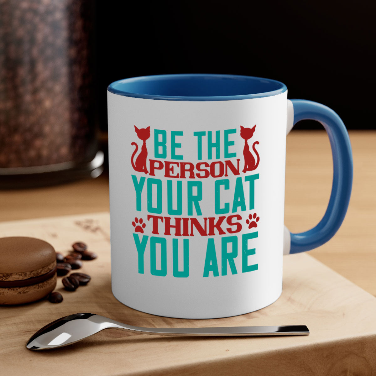 Be The Person Thinks You are Style 28# Mug featuring a glossy finish, colored handle, and interior in five vibrant colors.