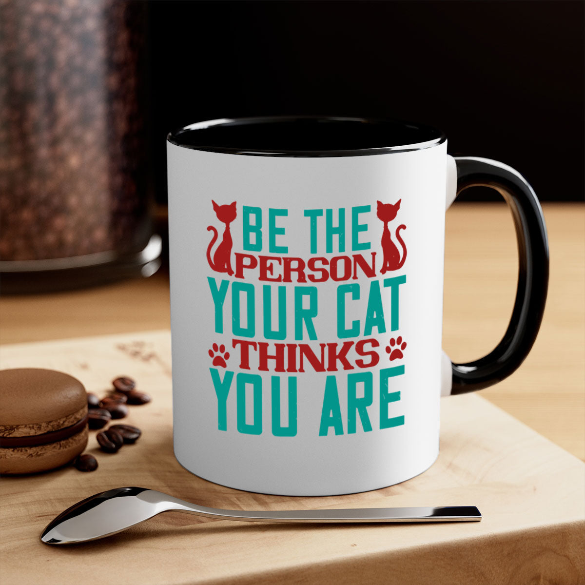 Be The Person Thinks You are Style 28# Mug featuring a glossy finish, colored handle, and interior in five vibrant colors.