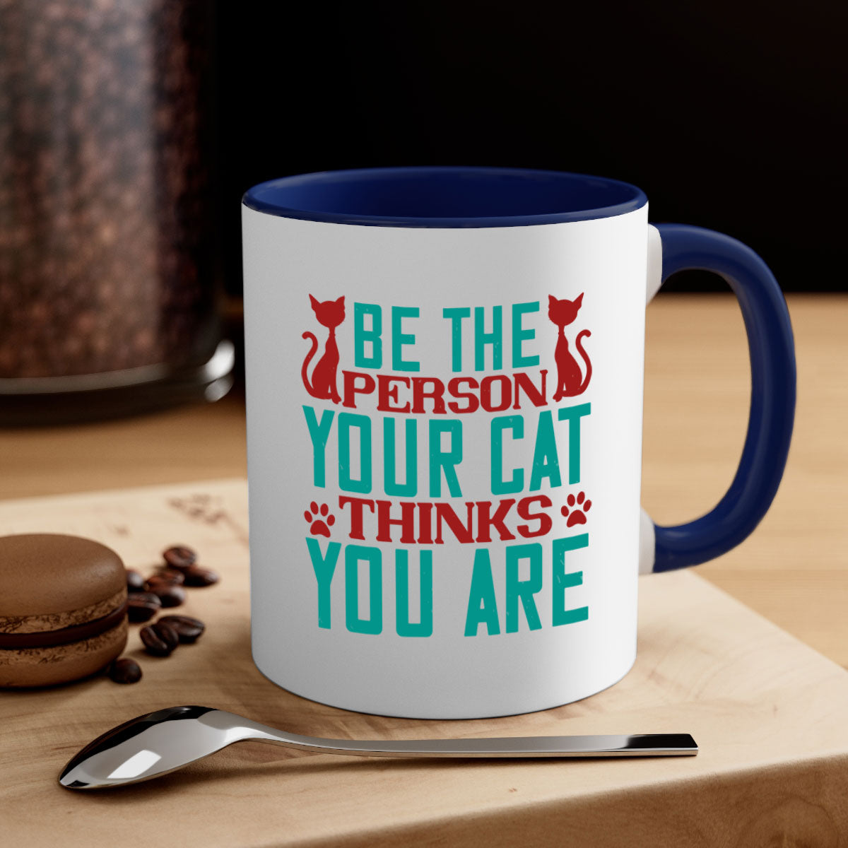 Be The Person Thinks You are Style 28# Mug featuring a glossy finish, colored handle, and interior in five vibrant colors.