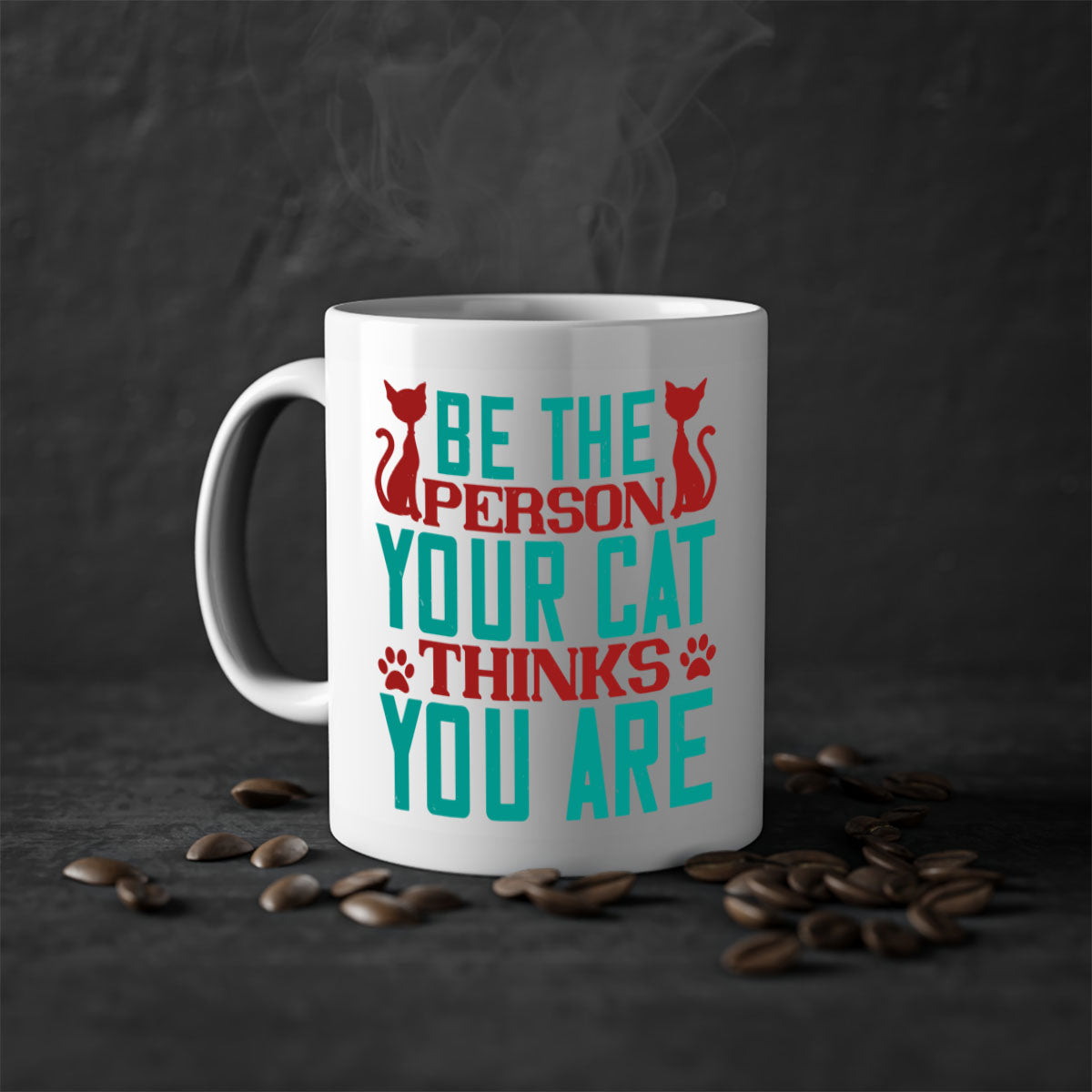 Be The Person Thinks You are Style 28# Mug featuring a glossy finish, colored handle, and interior in five vibrant colors.
