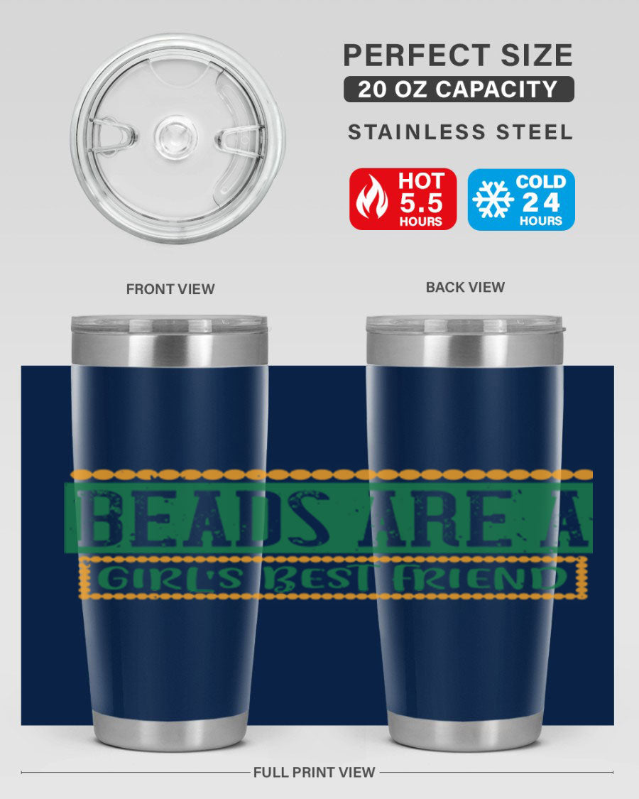 A vibrant 20oz stainless steel tumbler with a colorful design, featuring double wall vacuum insulation and a drink-thru lid, perfect for hot and cold beverages.