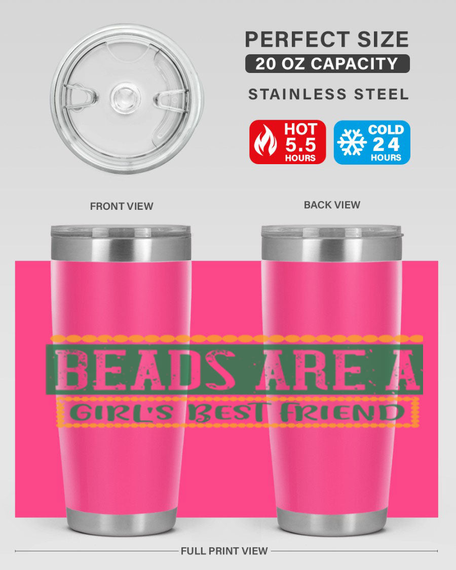 A vibrant 20oz stainless steel tumbler with a colorful design, featuring double wall vacuum insulation and a drink-thru lid, perfect for hot and cold beverages.