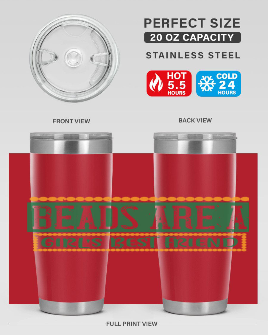 A vibrant 20oz stainless steel tumbler with a colorful design, featuring double wall vacuum insulation and a drink-thru lid, perfect for hot and cold beverages.