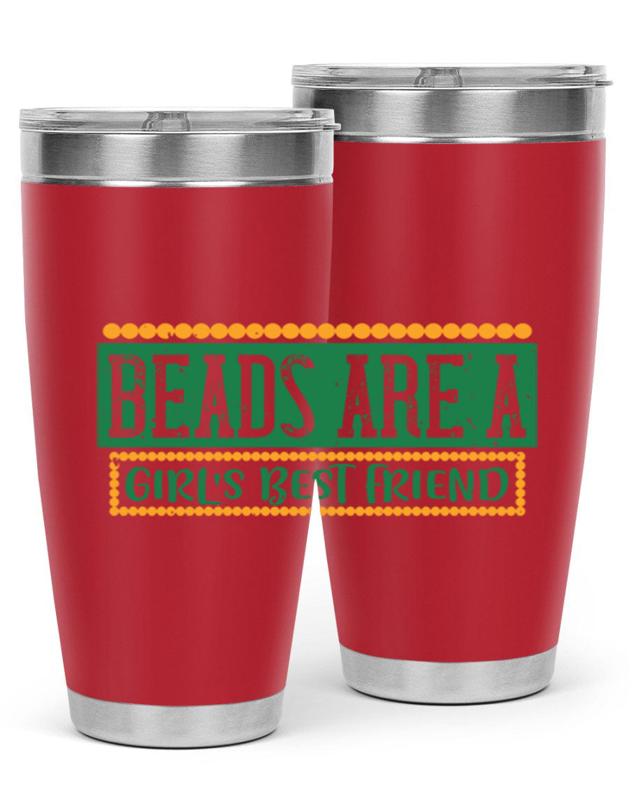 A vibrant 20oz stainless steel tumbler with a colorful design, featuring double wall vacuum insulation and a drink-thru lid, perfect for hot and cold beverages.