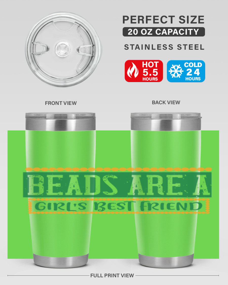 A vibrant 20oz stainless steel tumbler with a colorful design, featuring double wall vacuum insulation and a drink-thru lid, perfect for hot and cold beverages.