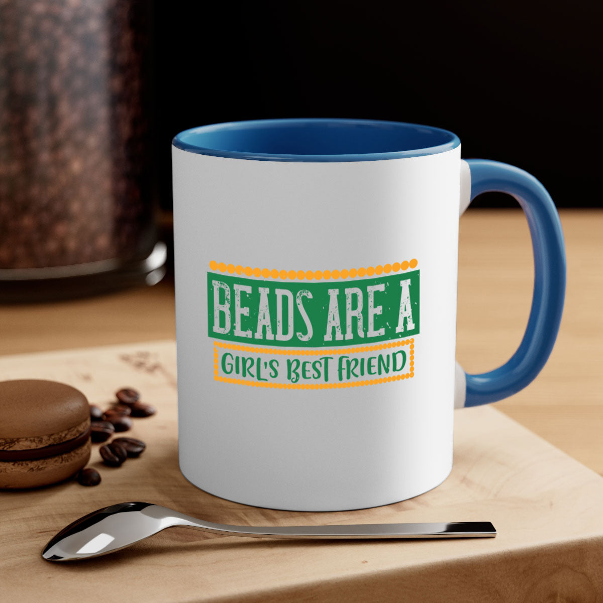 Beads Are a Girl's Best Friend 29# Mug featuring a glossy finish and colorful handle, perfect for coffee and tea lovers.