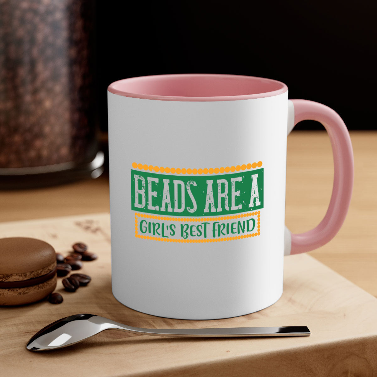 Beads Are a Girl's Best Friend 29# Mug featuring a glossy finish and colorful handle, perfect for coffee and tea lovers.