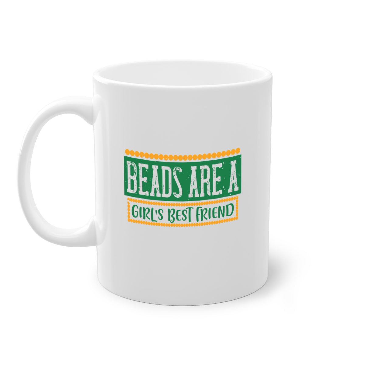 Beads Are a Girl's Best Friend 29# Mug featuring a glossy finish and colorful handle, perfect for coffee and tea lovers.