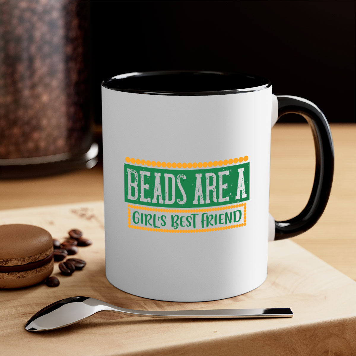 Beads Are a Girl's Best Friend 29# Mug featuring a glossy finish and colorful handle, perfect for coffee and tea lovers.