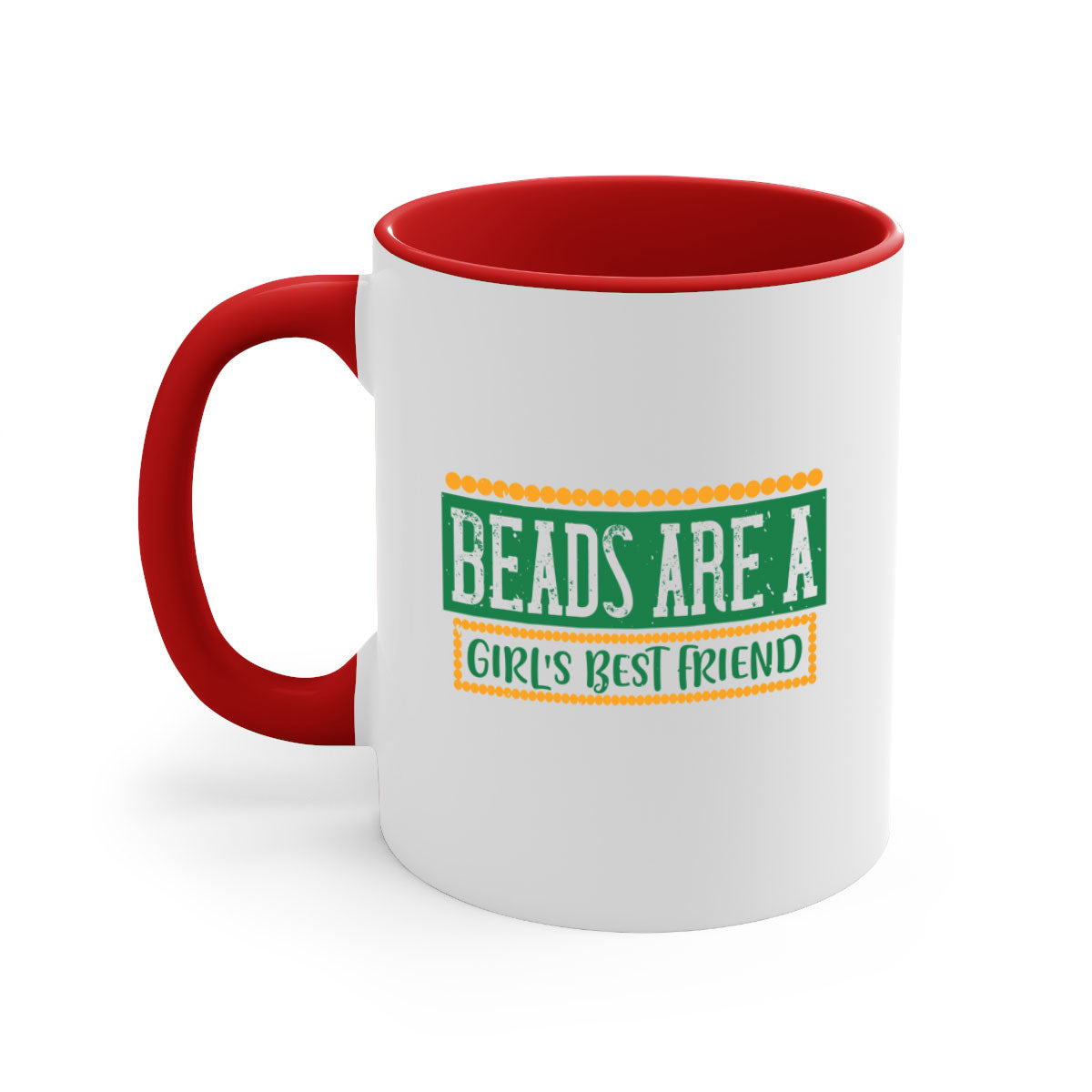 Beads Are a Girl's Best Friend 29# Mug featuring a glossy finish and colorful handle, perfect for coffee and tea lovers.