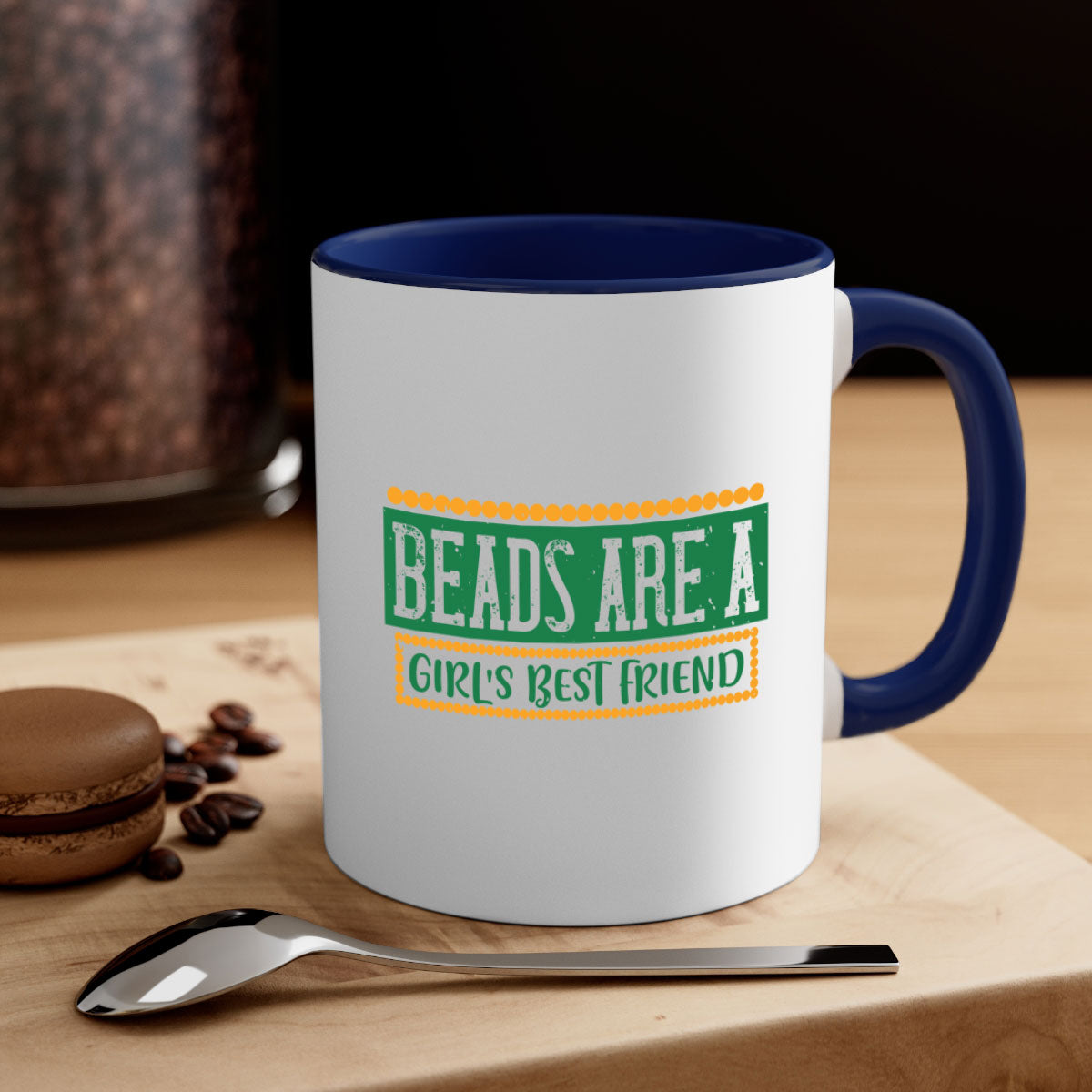 Beads Are a Girl's Best Friend 29# Mug featuring a glossy finish and colorful handle, perfect for coffee and tea lovers.