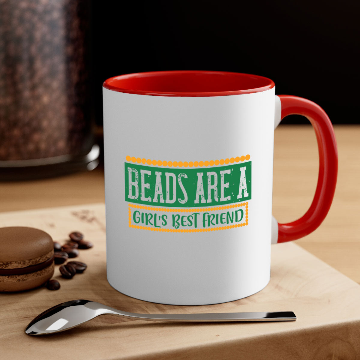 Beads Are a Girl's Best Friend 29# Mug featuring a glossy finish and colorful handle, perfect for coffee and tea lovers.