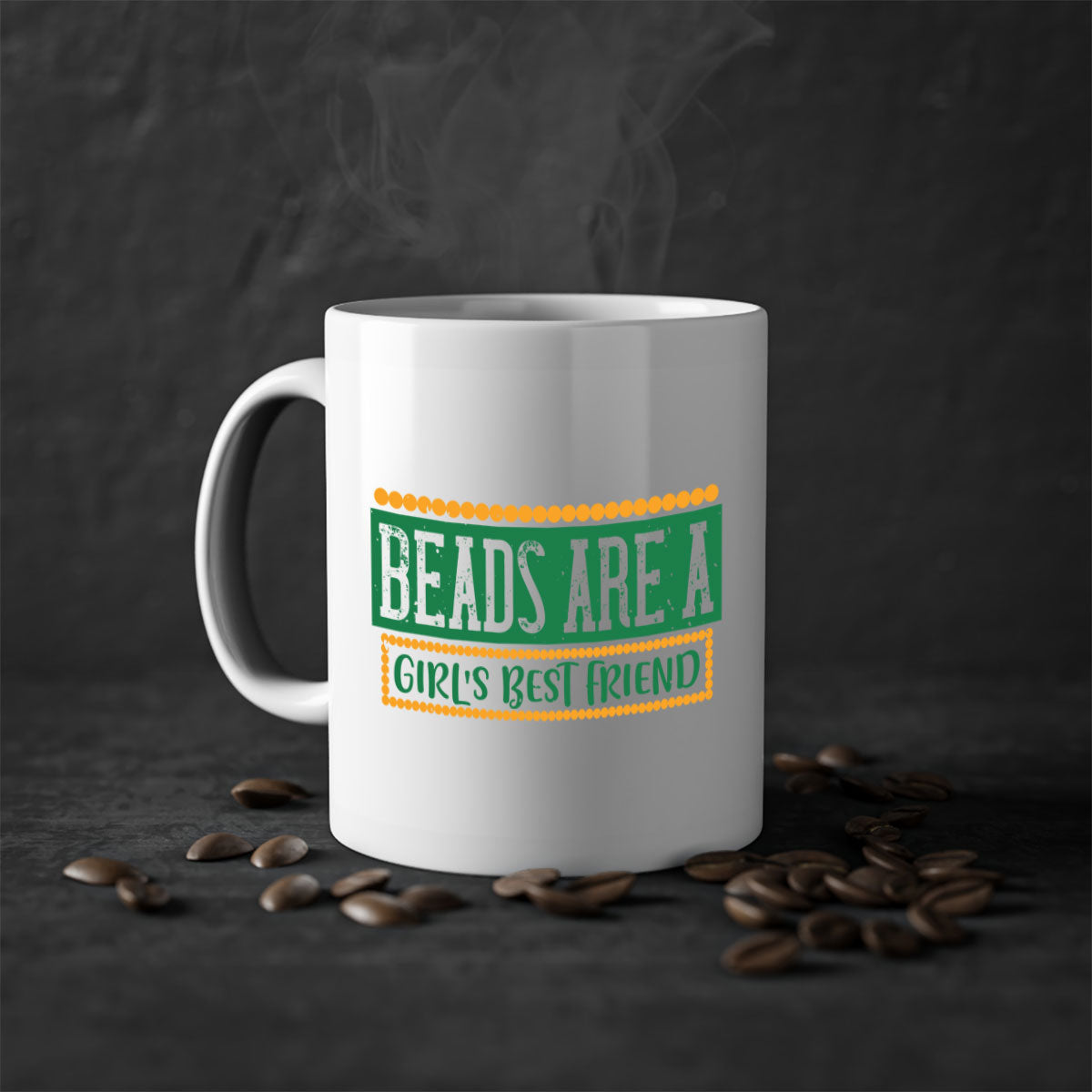 Beads Are a Girl's Best Friend 29# Mug featuring a glossy finish and colorful handle, perfect for coffee and tea lovers.