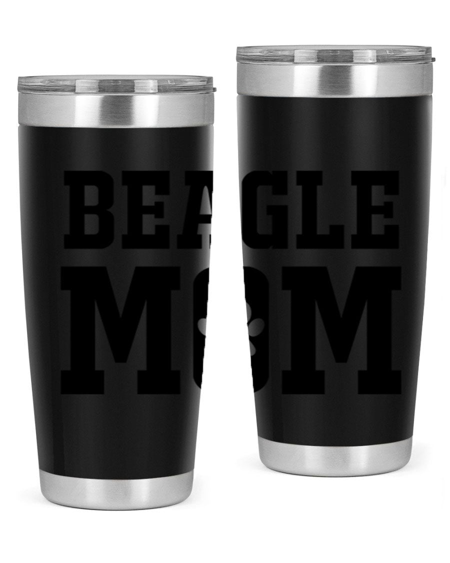 Beagle Mom 215# Tumbler in stainless steel with a vibrant design, showcasing a beagle theme, perfect for hot and cold beverages.