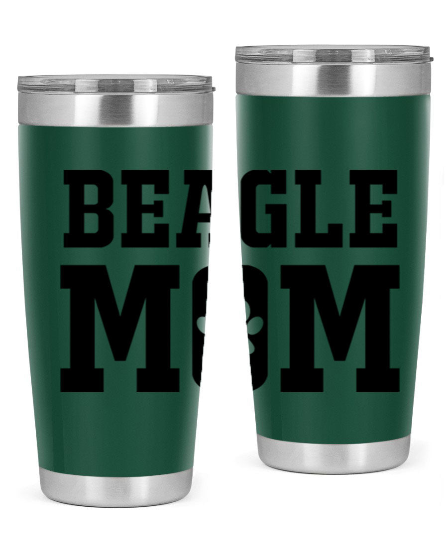 Beagle Mom 215# Tumbler in stainless steel with a vibrant design, showcasing a beagle theme, perfect for hot and cold beverages.