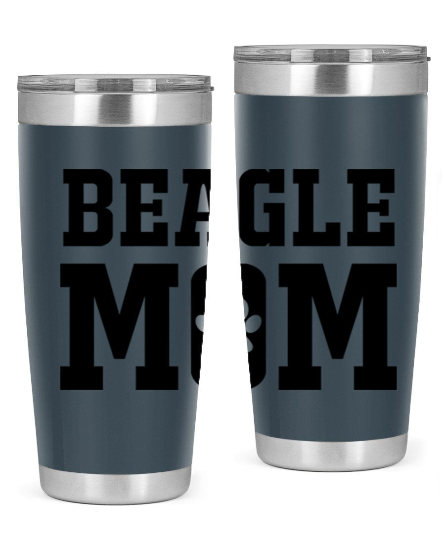 Beagle Mom 215# Tumbler in stainless steel with a vibrant design, showcasing a beagle theme, perfect for hot and cold beverages.