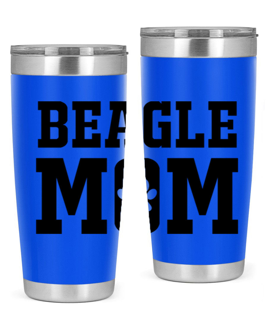 Beagle Mom 215# Tumbler in stainless steel with a vibrant design, showcasing a beagle theme, perfect for hot and cold beverages.