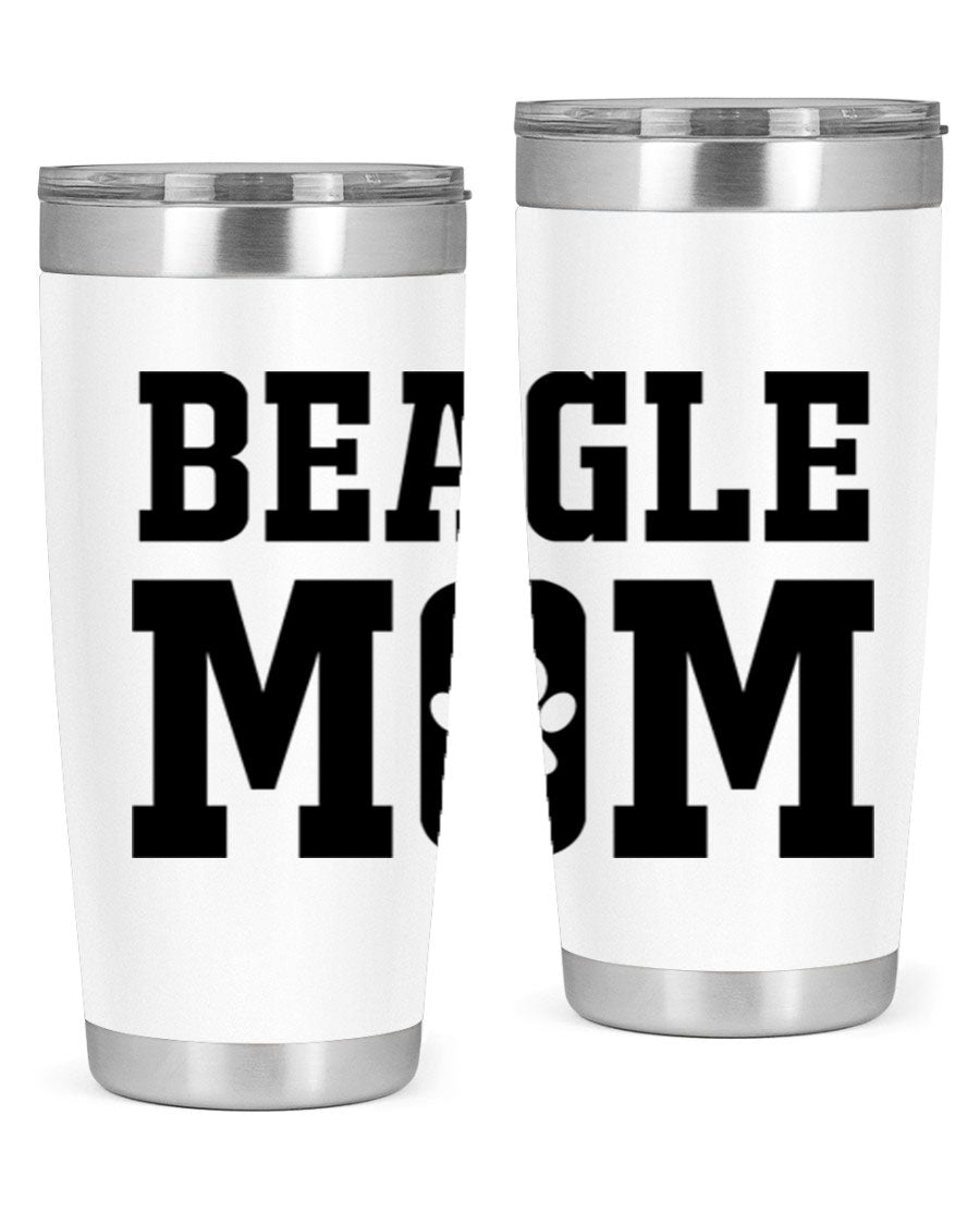 Beagle Mom 215# Tumbler in stainless steel with a vibrant design, showcasing a beagle theme, perfect for hot and cold beverages.