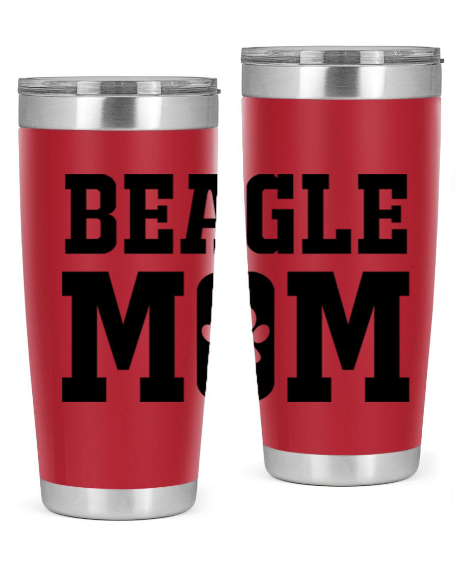 Beagle Mom 215# Tumbler in stainless steel with a vibrant design, showcasing a beagle theme, perfect for hot and cold beverages.