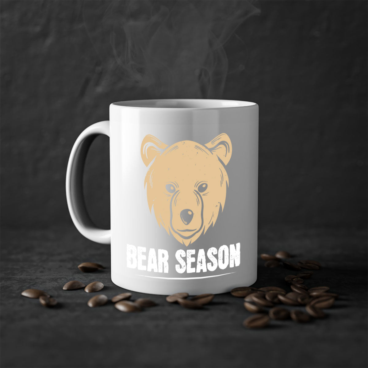 Bear Season 5# Mug featuring a glossy finish, colored handle, and interior, available in multiple colors and sizes.