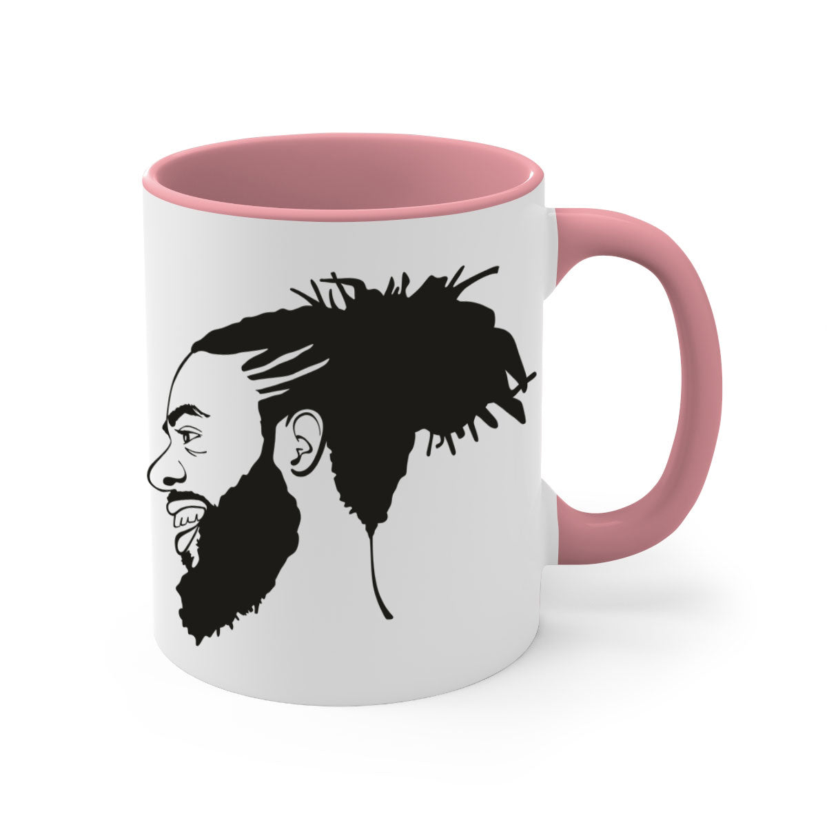 Beardman 45# Black Mug with colored handle and glossy finish, perfect for coffee and tea.
