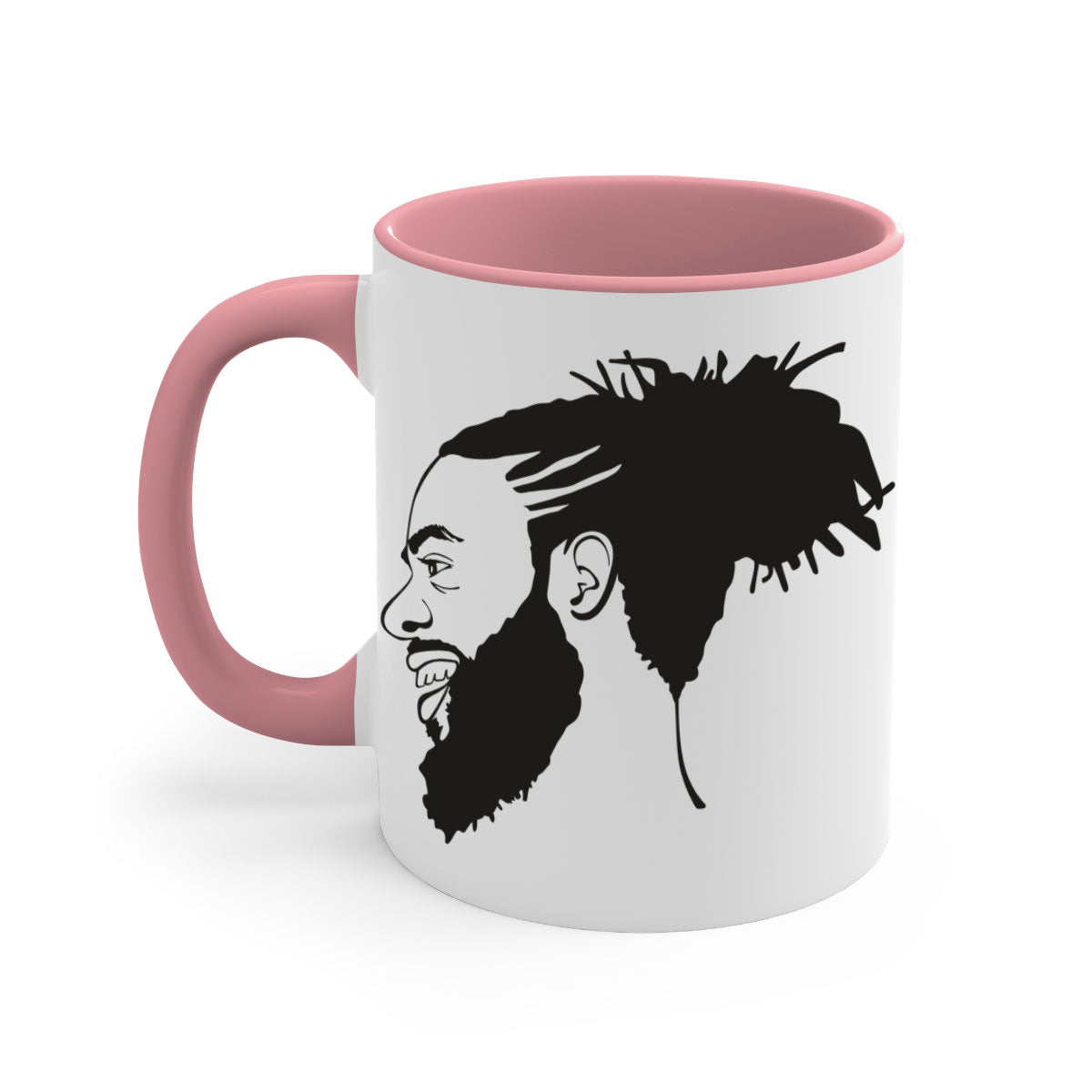 Beardman 45# Black Mug with colored handle and glossy finish, perfect for coffee and tea.