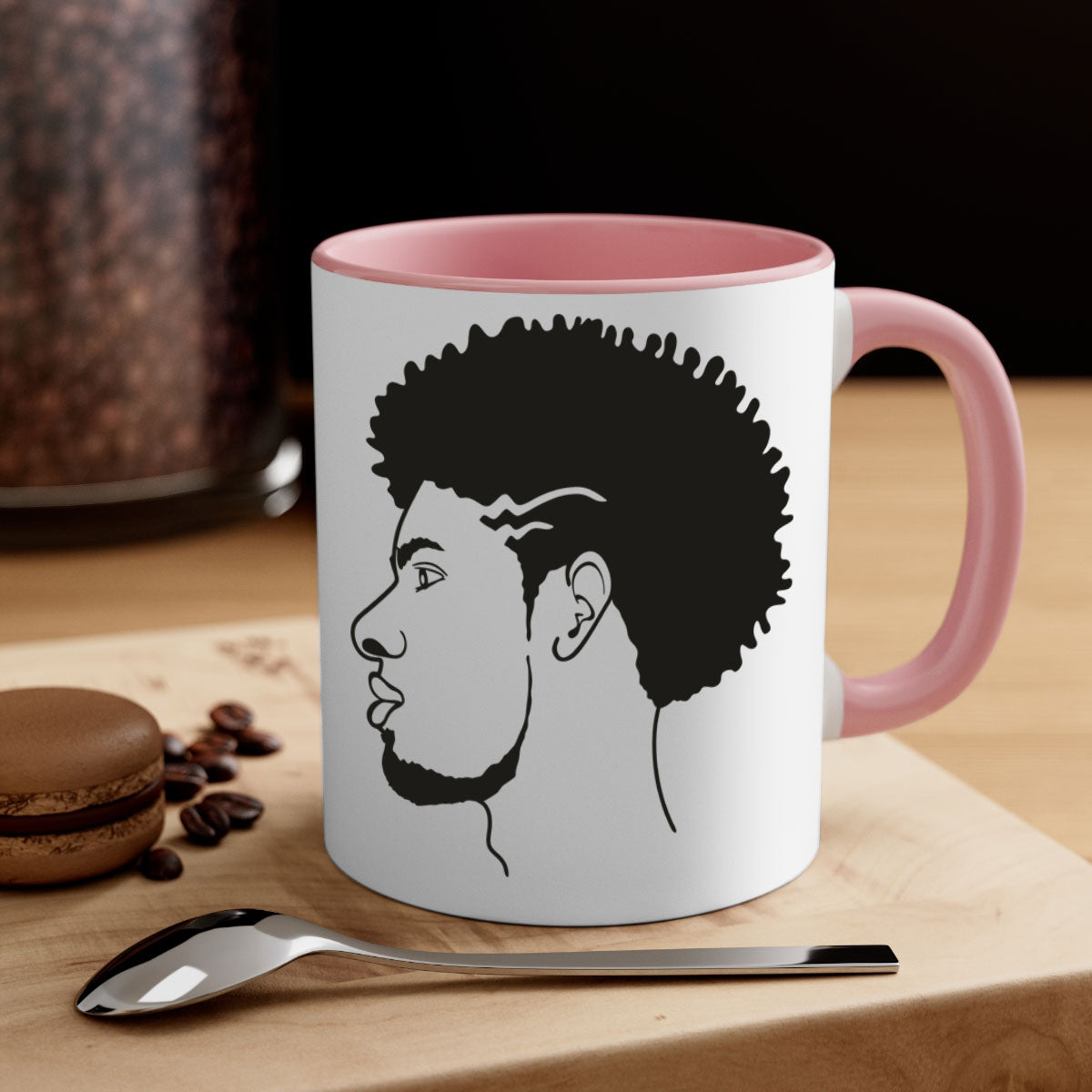 Beardman 47# Black men Boys Mug with colorful handle and glossy finish, perfect for coffee and tea.