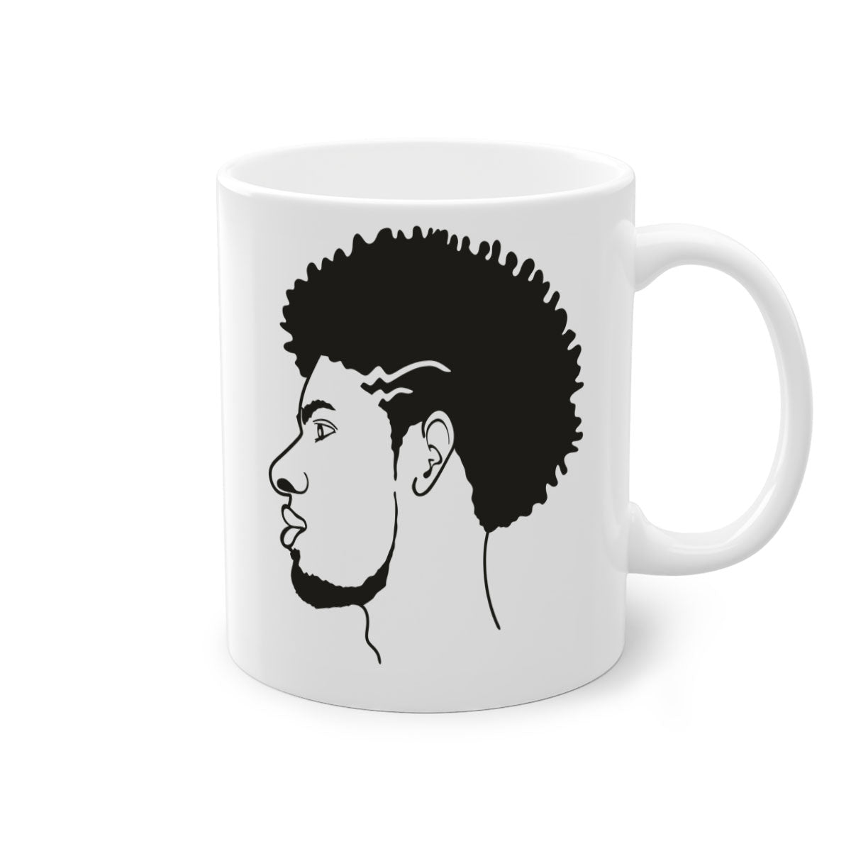 Beardman 47# Black men Boys Mug with colorful handle and glossy finish, perfect for coffee and tea.