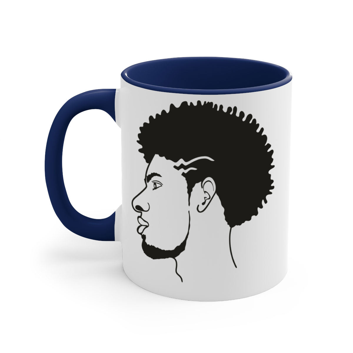 Beardman 47# Black men Boys Mug with colorful handle and glossy finish, perfect for coffee and tea.