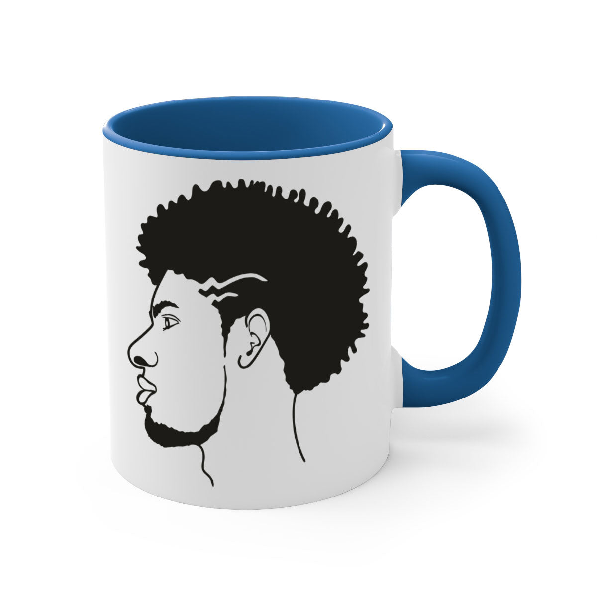 Beardman 47# Black men Boys Mug with colorful handle and glossy finish, perfect for coffee and tea.