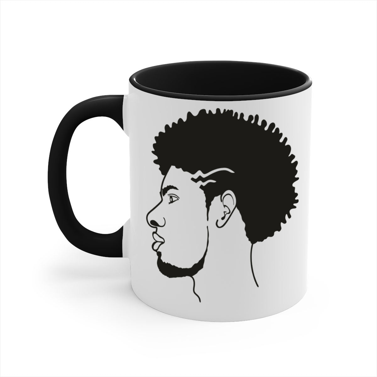 Beardman 47# Black men Boys Mug with colorful handle and glossy finish, perfect for coffee and tea.