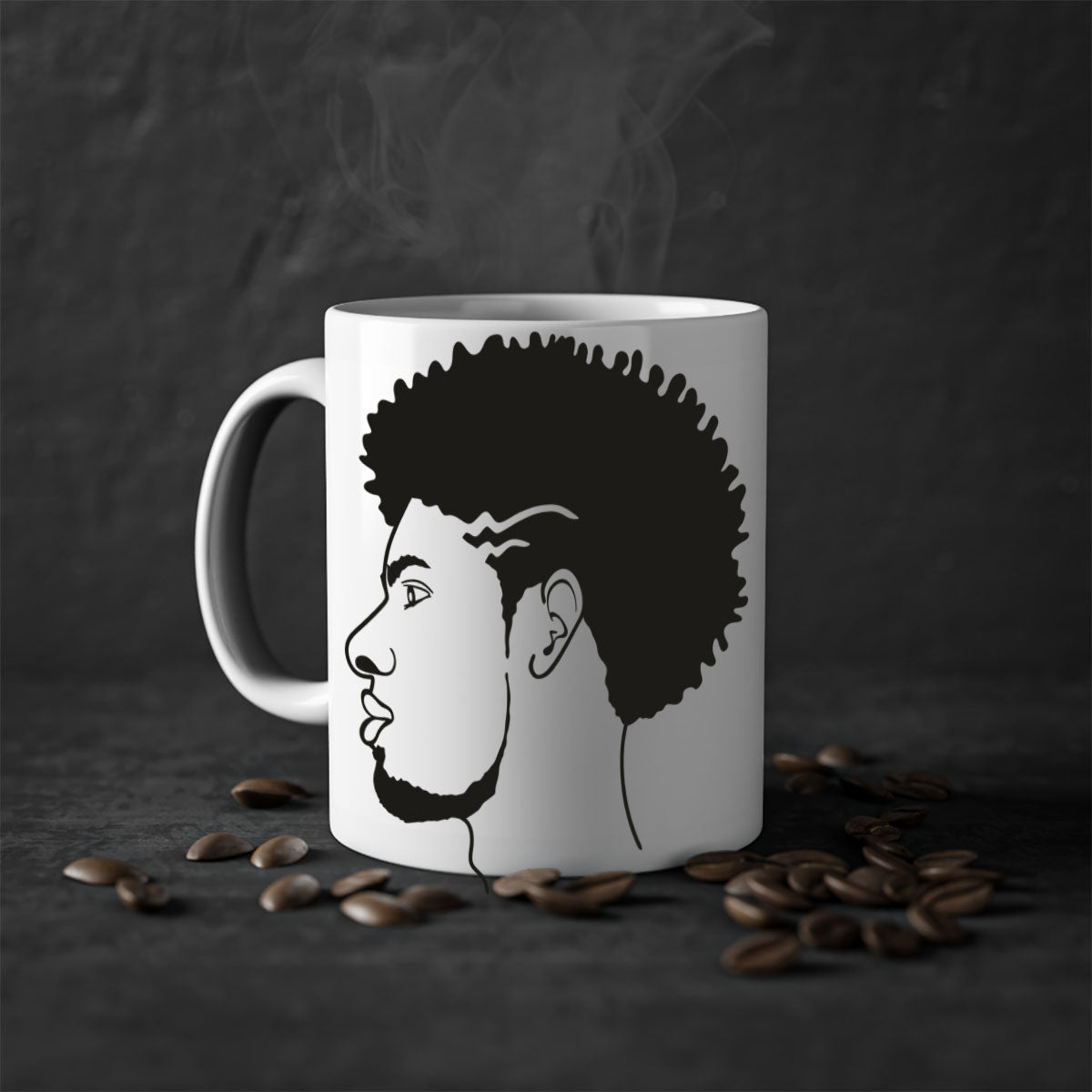 Beardman 47# Black men Boys Mug with colorful handle and glossy finish, perfect for coffee and tea.