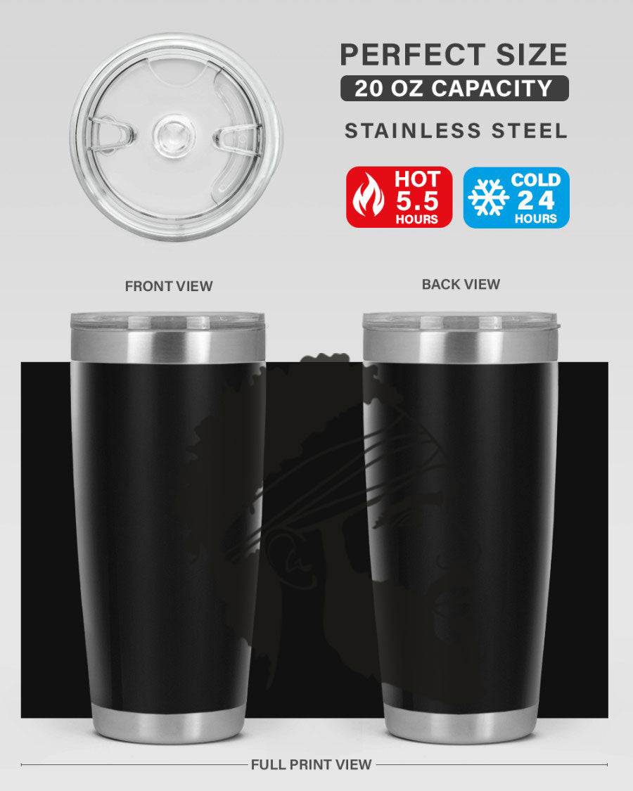 Beardman 48# black tumbler with double wall vacuum insulation, designed for men and boys, showcasing its sleek design and drink-thru lid.