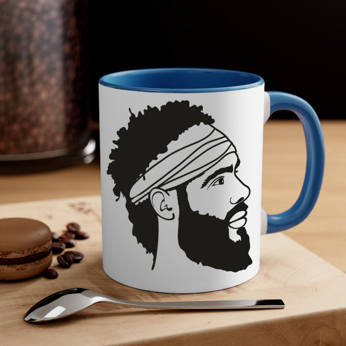 beardman 48# Mug in various colors with a glossy finish and C-shaped handle, perfect for coffee and tea.
